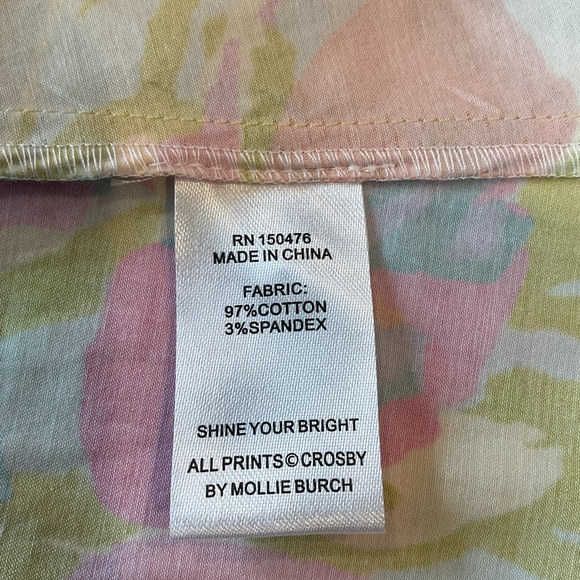 CROSBY by Mollie Burch Pink and Orange Abstract Blouse - Picture 6 of 7